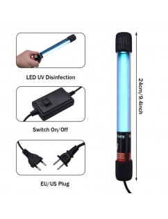 110V Portable 11W Handheld Ultraviolet UV Disinfection Lamp Power Cord Length 1.1M US Regulations black