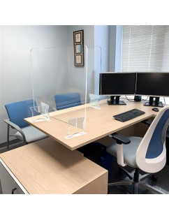 Leadzm  Acrylic Removable Sneeze Guard, Clear Freestanding Protective Shield, Barrier Against Virus Spread Board, Desk Divider (36" x 23.6" x0.24")