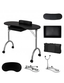 Portable Spa Beauty Manicure Station/MDF/With Hand Pillow/Bag Black (No Pattern)