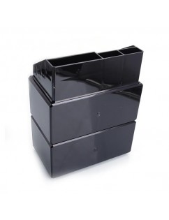 Plastic Cosmetics Storage Rack without Transparent 6 Small & 2 Large Drawers Black
