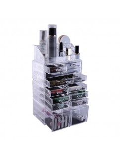 [US-W]4Pcs/Set Plastic Cosmetics Storage Rack Transparent