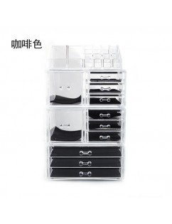 SF-1122-10 4Pcs/Set Plastic Cosmetics Storage Rack Transparent Coffee
