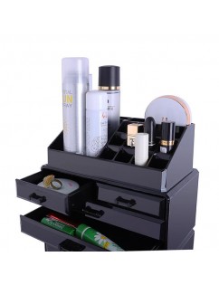 SF-1122-10 4pcs/Set Plastic Cosmetics Storage Rack Transparent Black